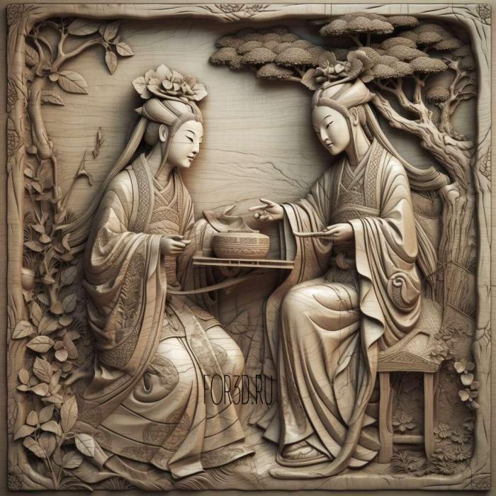 stl The Tale of Genji Murasaki Shikibu before 1021 1 stl model for CNC