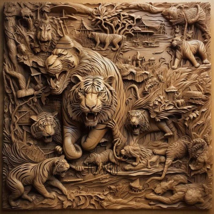 stl Tiger King Murder Mayhem and Madness series 1 stl model for CNC