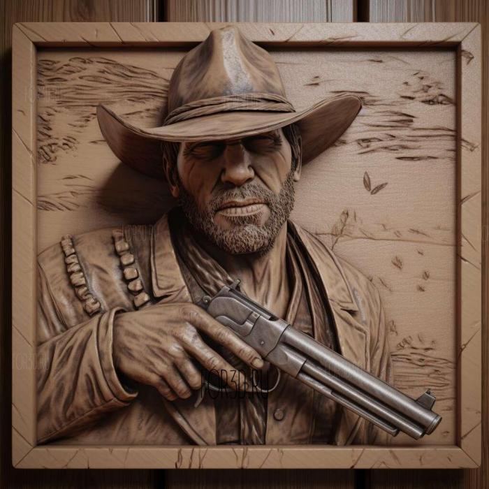 Arthur Morgan Red Dead Redemption 2 3 stl model for CNC