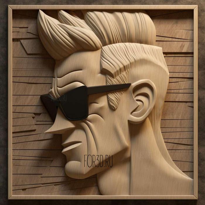 Johnny Bravo series 3 stl model for CNC