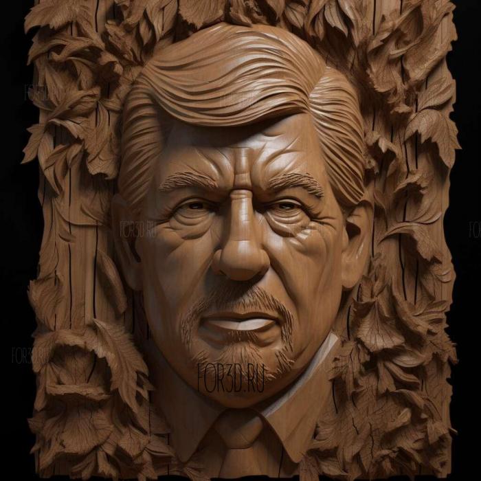 Donald Trump portrait 3 stl model for CNC