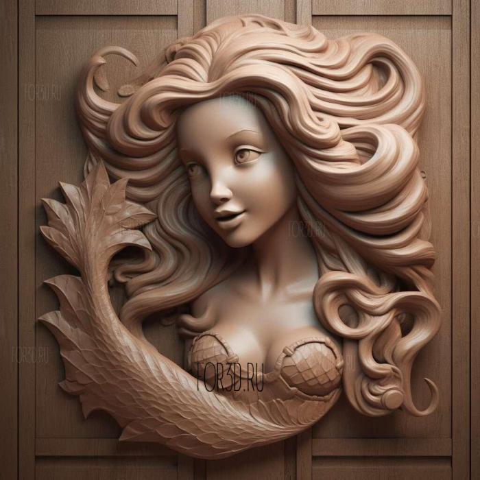 The Little Mermaid Ariel 2 stl model for CNC