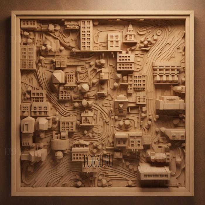 Happy Town series 4 stl model for CNC