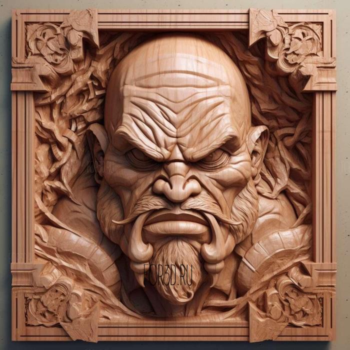 stl Street Fighter V Sagat 3 3d stl модель для ЧПУ