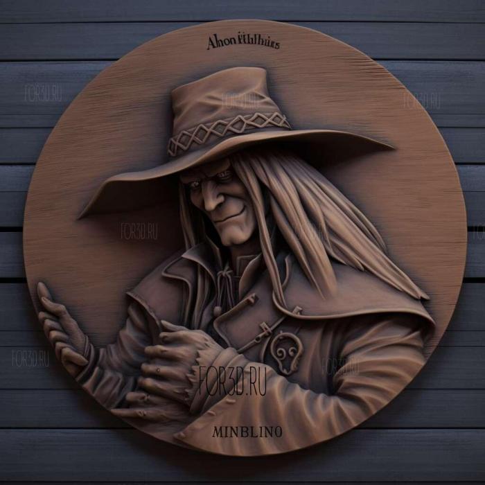 Alucard FROM the antihero of the manga Hellsing 1 stl model for CNC