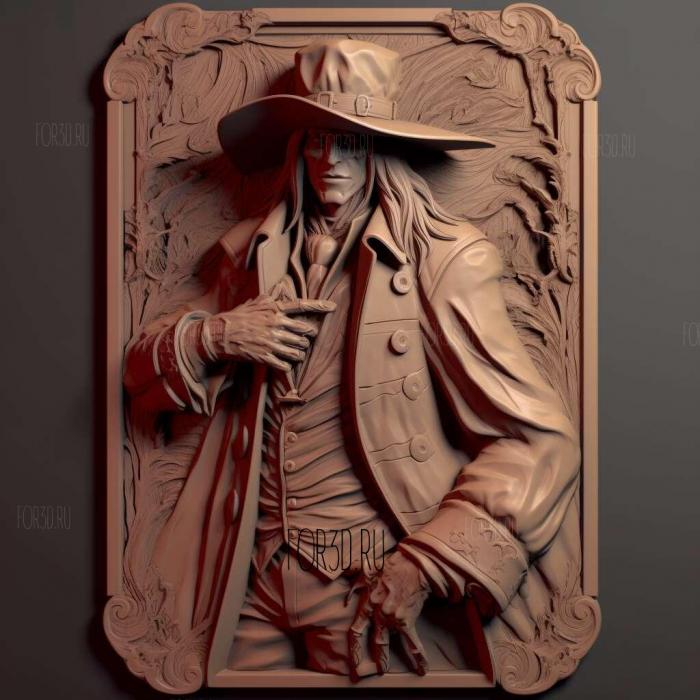 Alucard FROM the antihero of the manga Hellsing 4 stl model for CNC