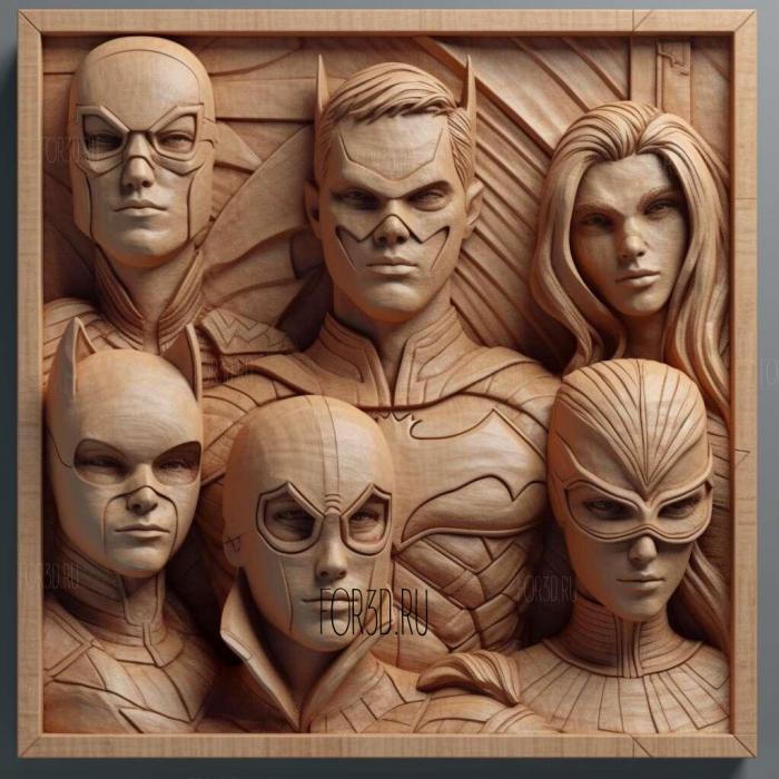 stl Young Justice TV series 3 stl model for CNC