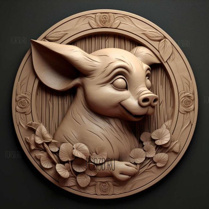 Piglet from The Adventures of Vinnie 4 3d stl модель для ЧПУ