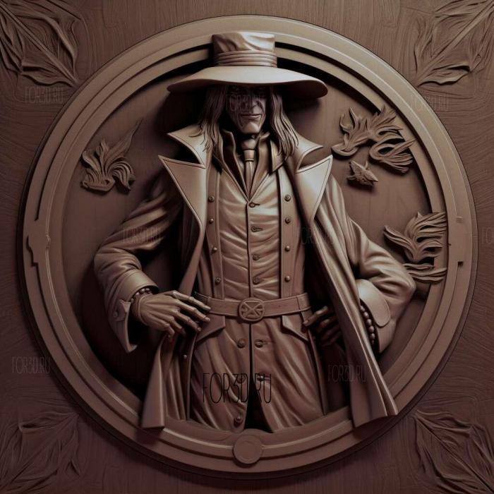 st Alucard FROM the antihero of the manga Hellsing 1 stl model for CNC