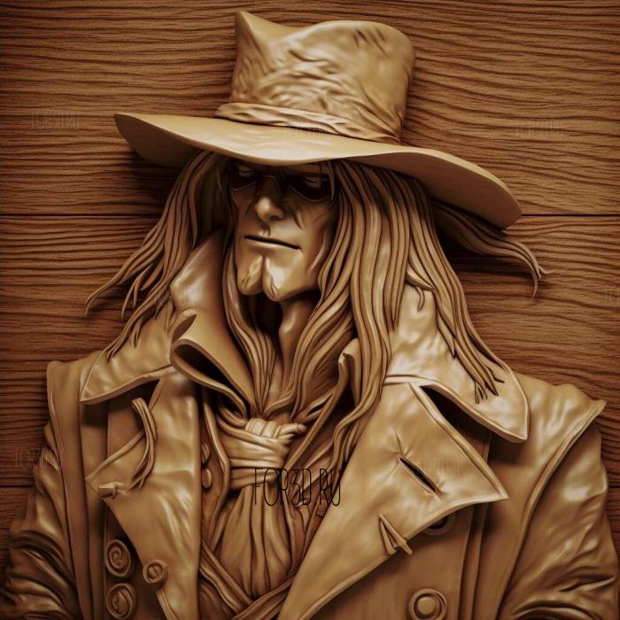 st Alucard FROM the antihero of the manga Hellsing 3 stl model for CNC