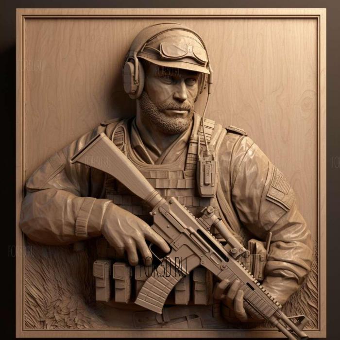 Captain Price from Call of Duty Modern Warfare 4 stl model for CNC