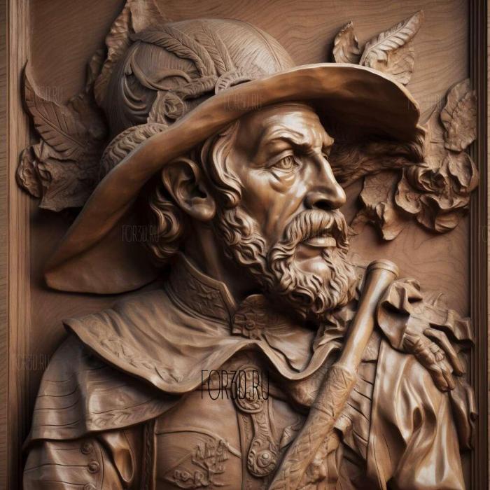 Don Quixote Cervantes 1605 1615 4 stl model for CNC