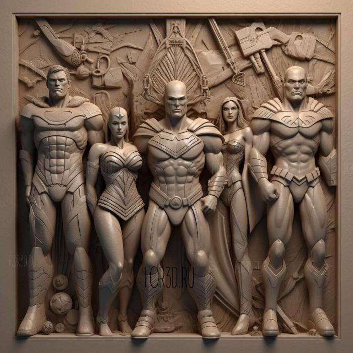 Justice League Heroes 1 stl model for CNC