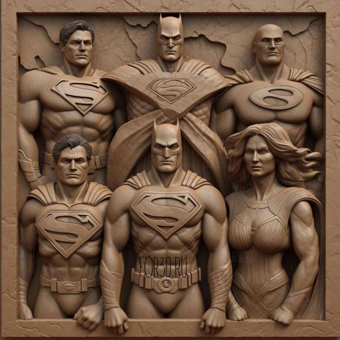 Justice League Heroes 4 stl model for CNC