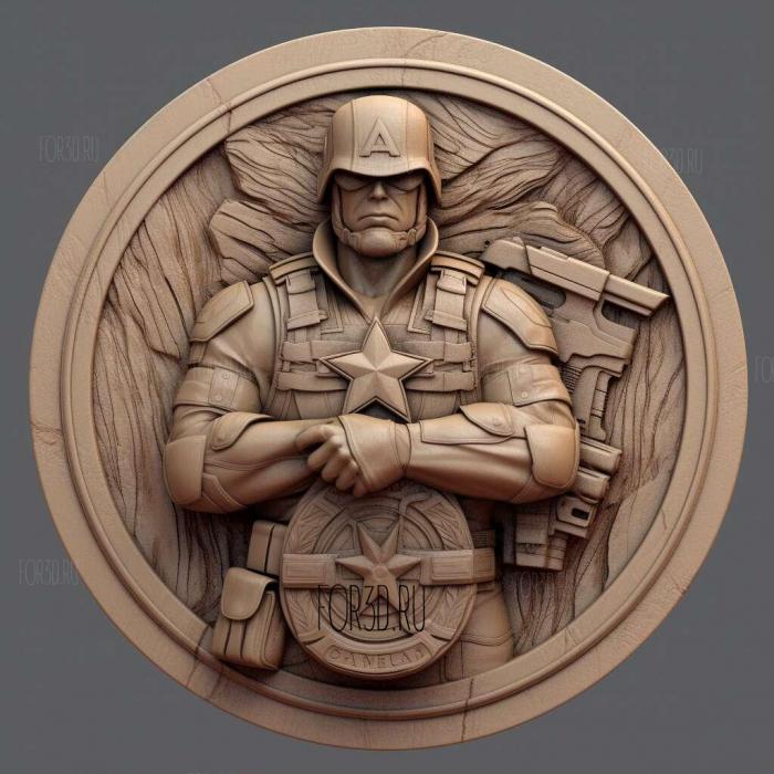 captain america 3d model 1 stl model for CNC