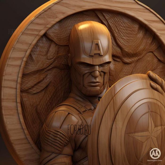 captain america 3d model 2 stl model for CNC