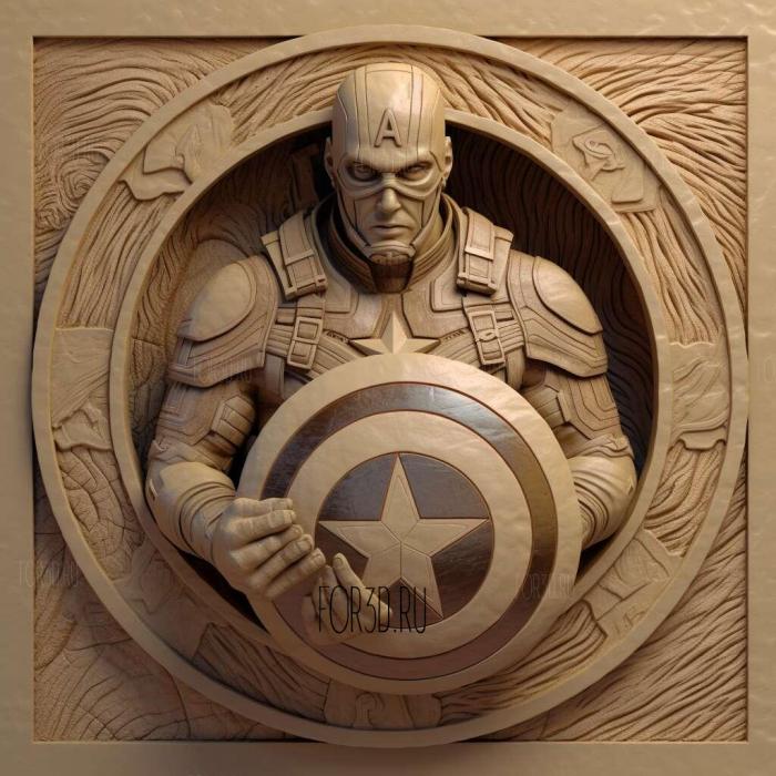 captain america 3d model 3 stl model for CNC