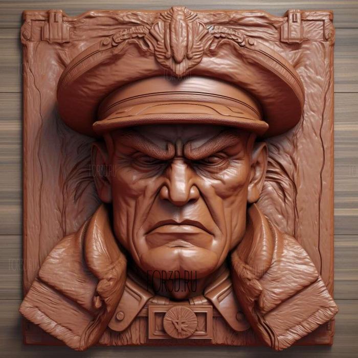 M Bison from Street Fighter 1 stl model for CNC