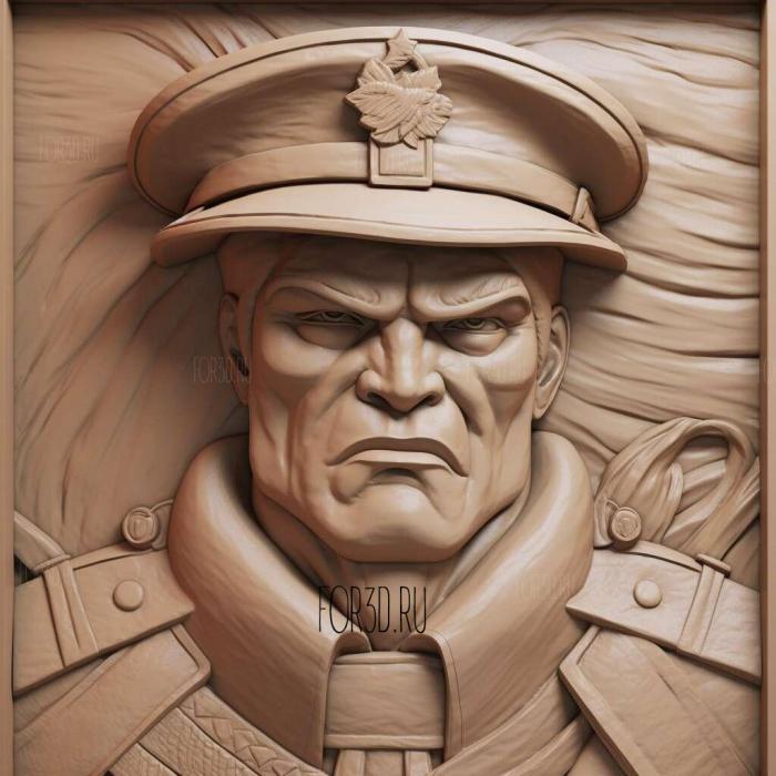 M Bison from Street Fighter 2 stl model for CNC