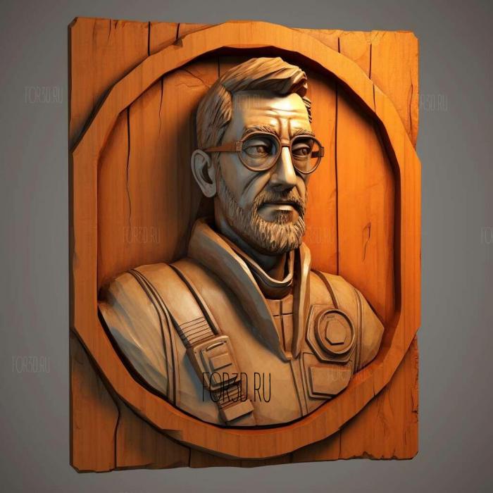 st Gordon Freeman from Half Life 1 stl model for CNC