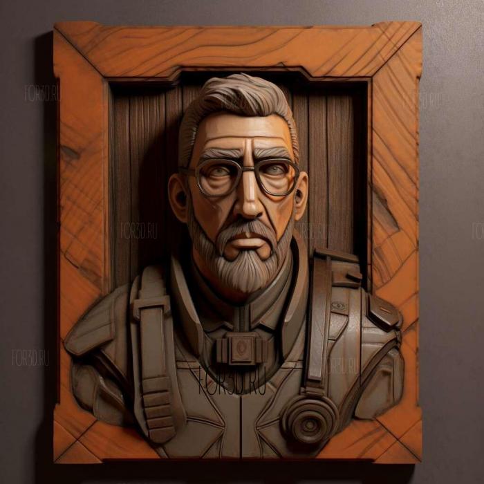 st Gordon Freeman from Half Life 3 stl model for CNC