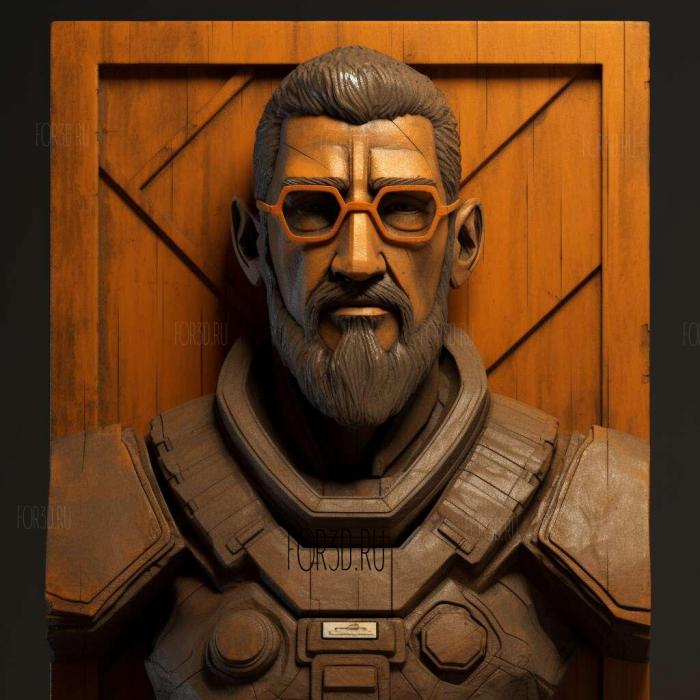 st Gordon Freeman from Half Life 4 stl model for CNC