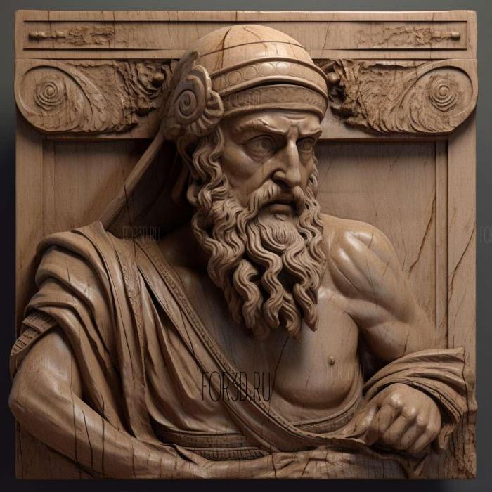 Iliad Homer VIII century BC 2 stl model for CNC