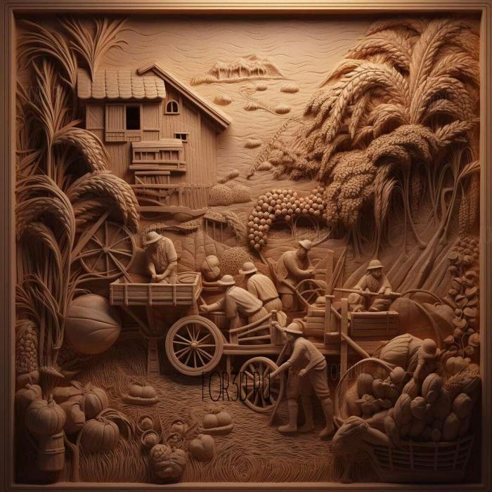 Days of Harvest movie 4 stl model for CNC