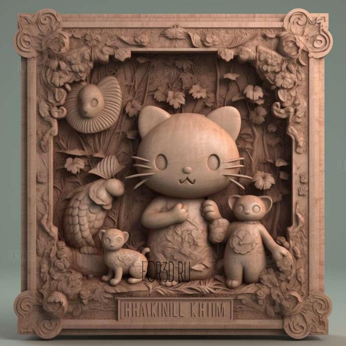 Hello Kitty movie 2 stl model for CNC