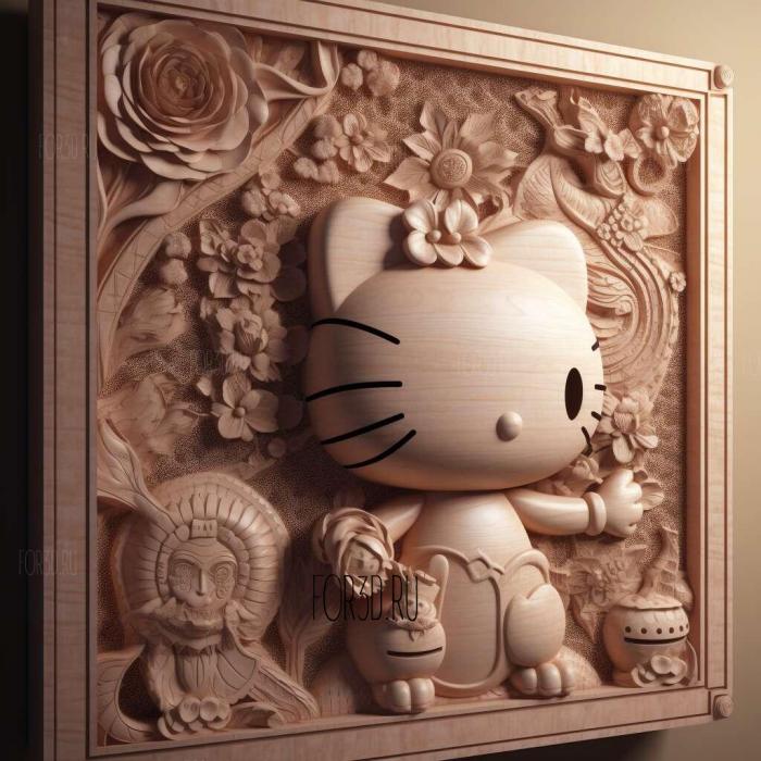 Hello Kitty movie 3 stl model for CNC