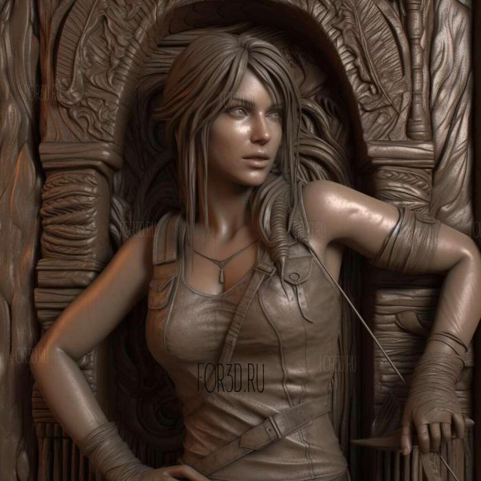 lara croft 3d model 2 stl model for CNC