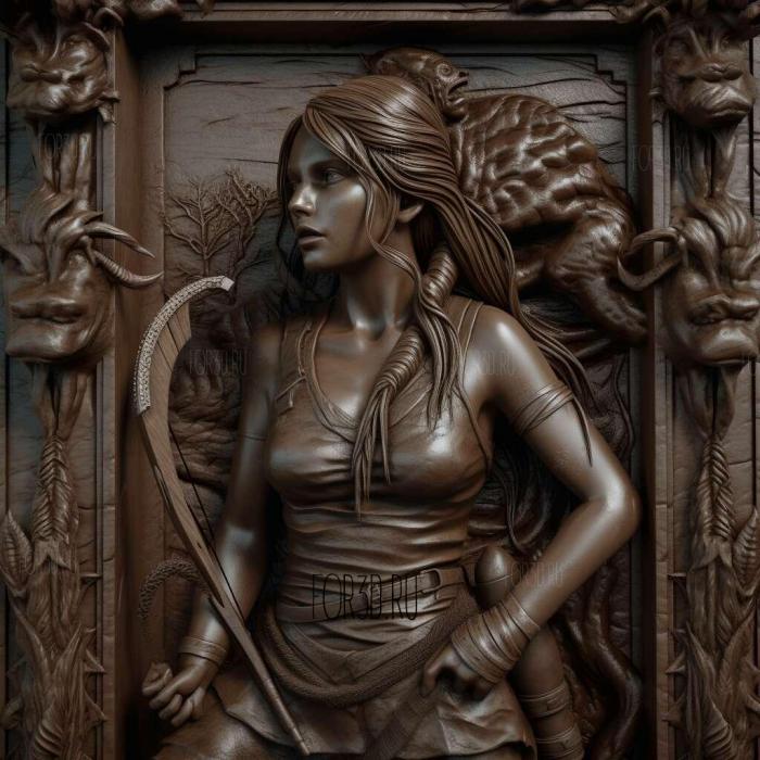 lara croft 3d model 3 stl model for CNC