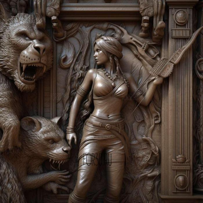 lara croft 3d model 4 stl model for CNC