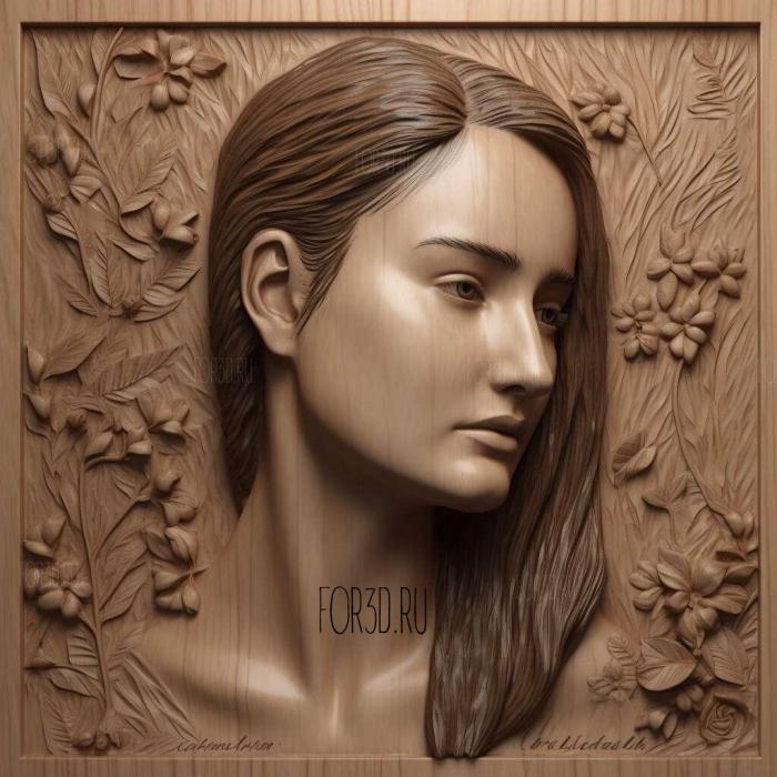Shailene Diane Woodley 4 stl model for CNC