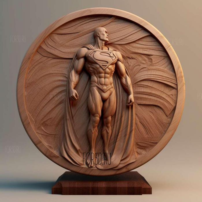 Superman round platform 4 stl model for CNC