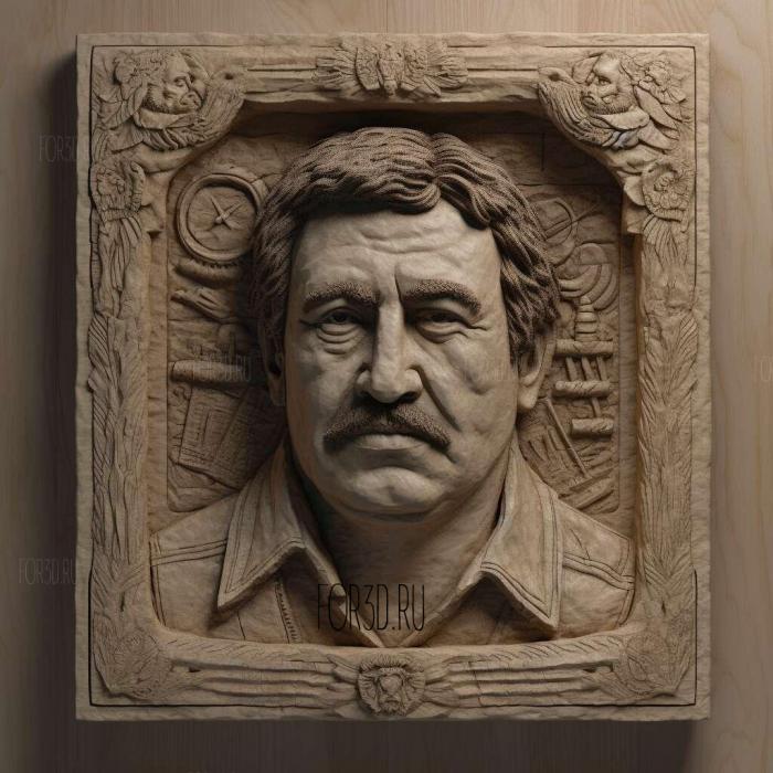 Pablo Escobar 3D portrait 1 stl model for CNC