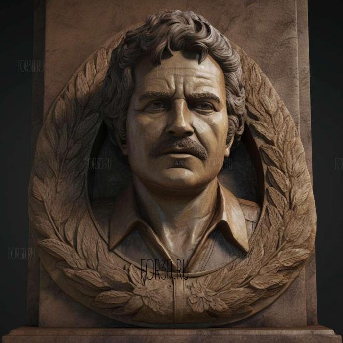 Pablo Escobar 3D portrait 2 stl model for CNC