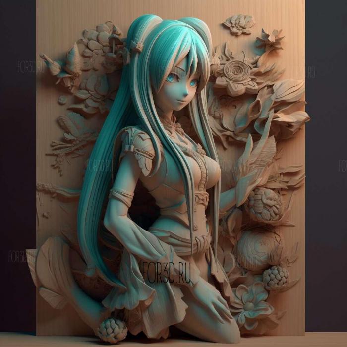 st Miku Hatsunefrom ANIME 2 stl model for CNC