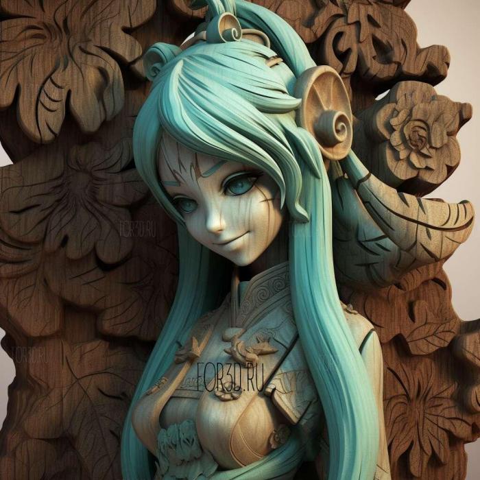 st Miku Hatsunefrom ANIME 3 3d stl модель для ЧПУ