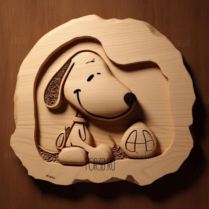 st Snoopy FROM PinatsPeanuts 1 stl model for CNC