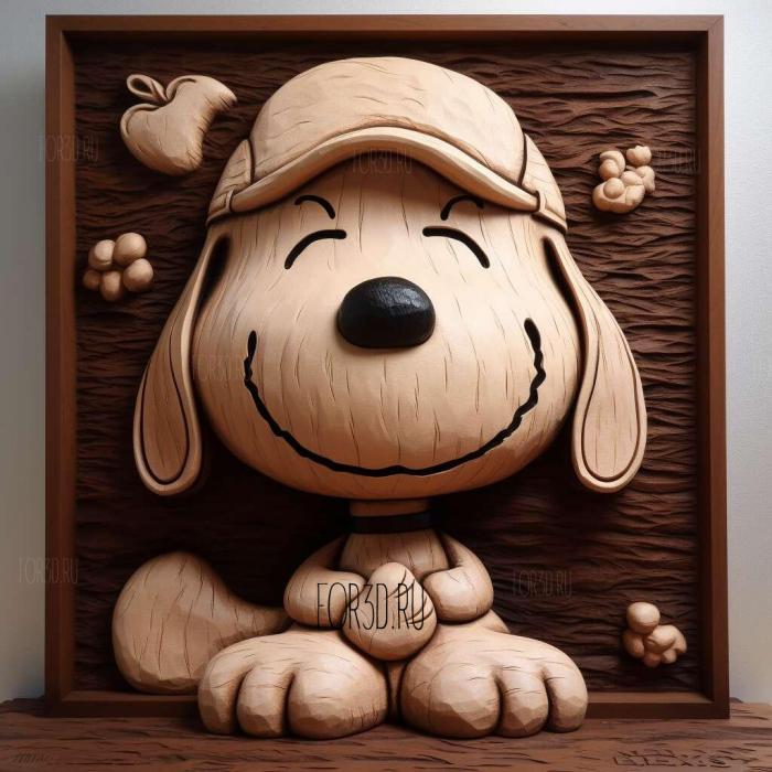 st Snoopy FROM PinatsPeanuts 2 stl model for CNC