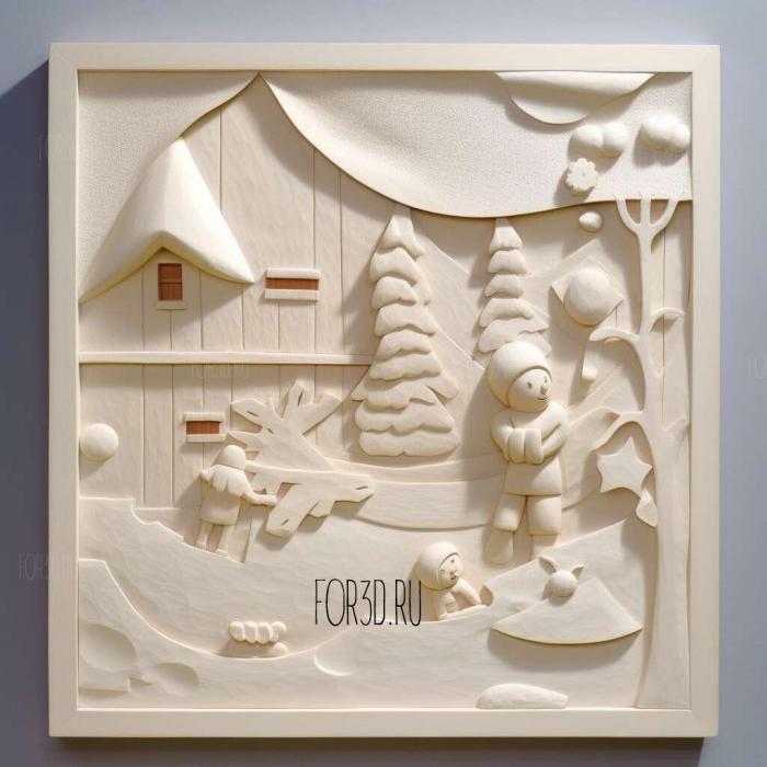 Snowy Day Ezra Jack Keats 1962 2 3d stl модель для ЧПУ