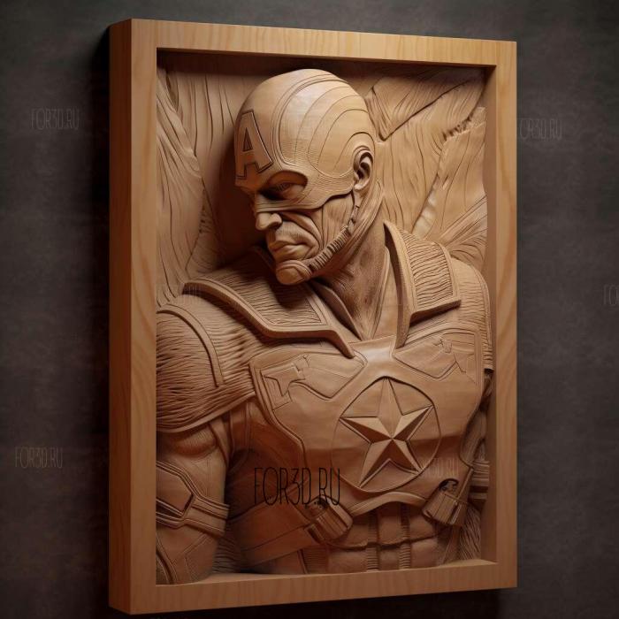 Captain America movie 3 stl model for CNC