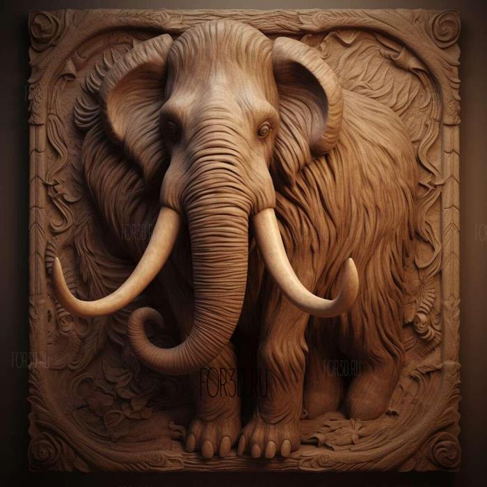 Kirgilakh mammoth famous animal 1 stl model for CNC