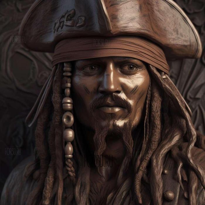 Captain Jack Sparrow played by Johnny Depp 3 3d stl модель для ЧПУ