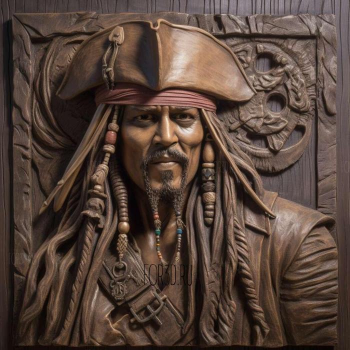 Captain Jack Sparrow played by Johnny Depp 4 stl model for CNC