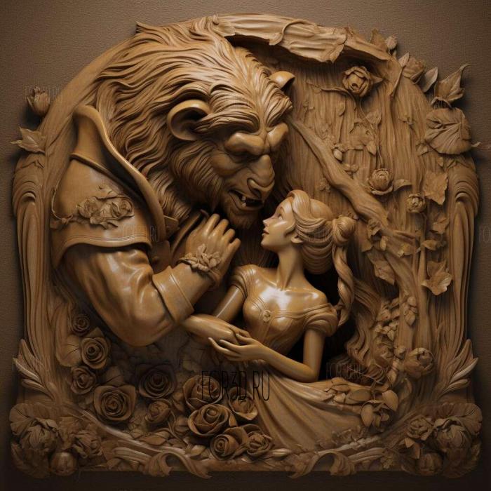 Bella Beauty and the Beast 1 stl model for CNC