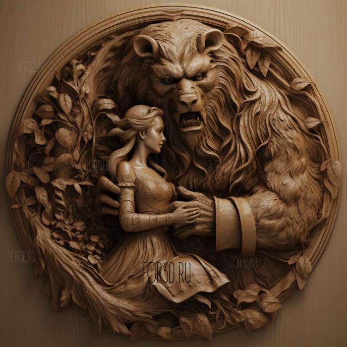 Bella Beauty and the Beast 3 stl model for CNC