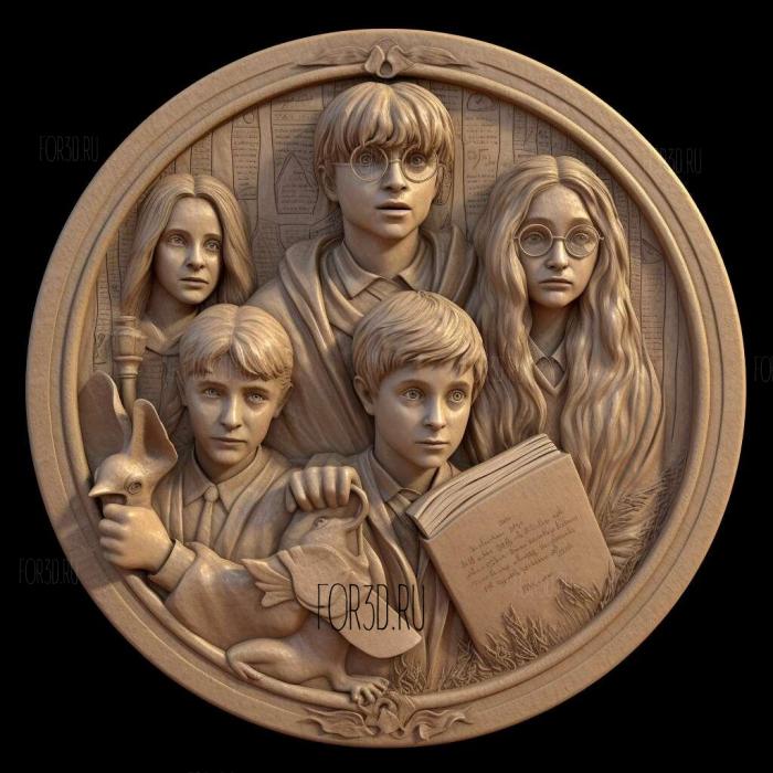 Harry Potter J K Rowling 1997 2007 2 stl model for CNC