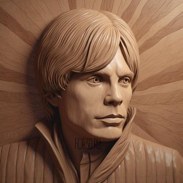 Luke Skywalker Bespin Brown Hair 3 stl model for CNC